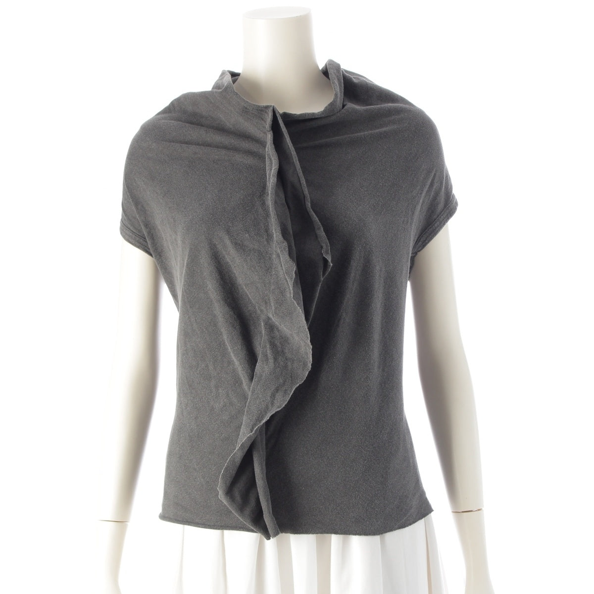 COMME des GARCONS cotton Variation Asymmetry tops Cut GT100450 Washed Gray Black one size