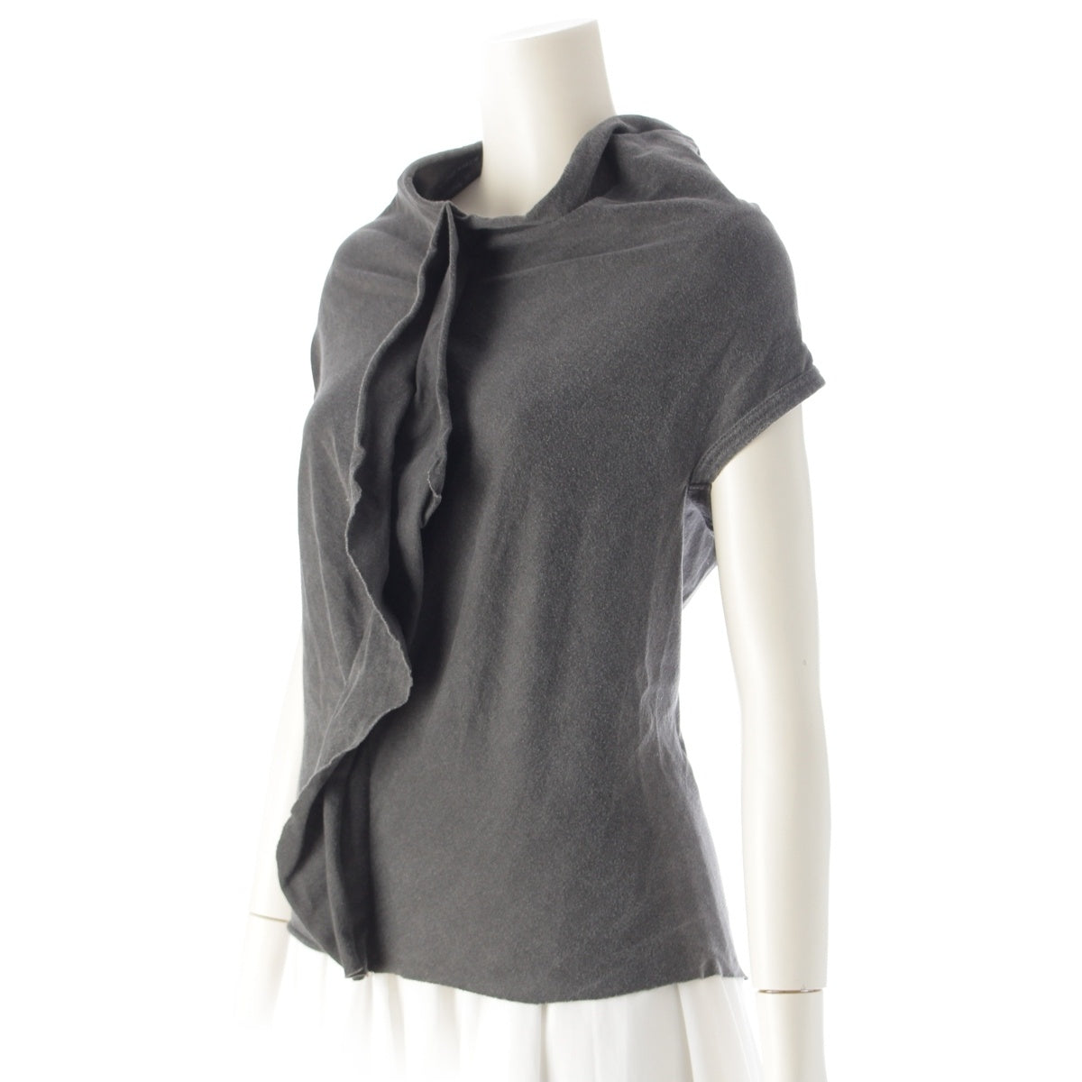 COMME des GARCONS cotton Variation Asymmetry tops Cut GT100450 Washed Gray Black one size