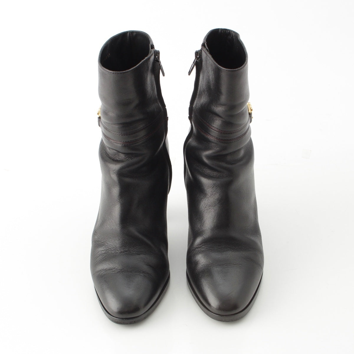 CELINE leather Triomphe Short boots shoes black 37