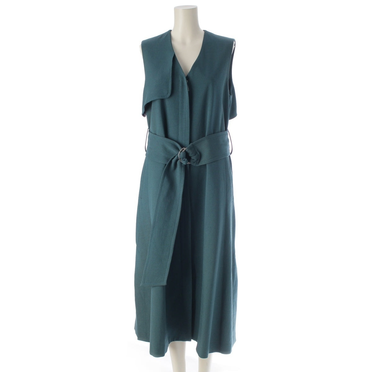 ebure V-neck zip-up 2-way vest one piece Outerwear Dress green 36