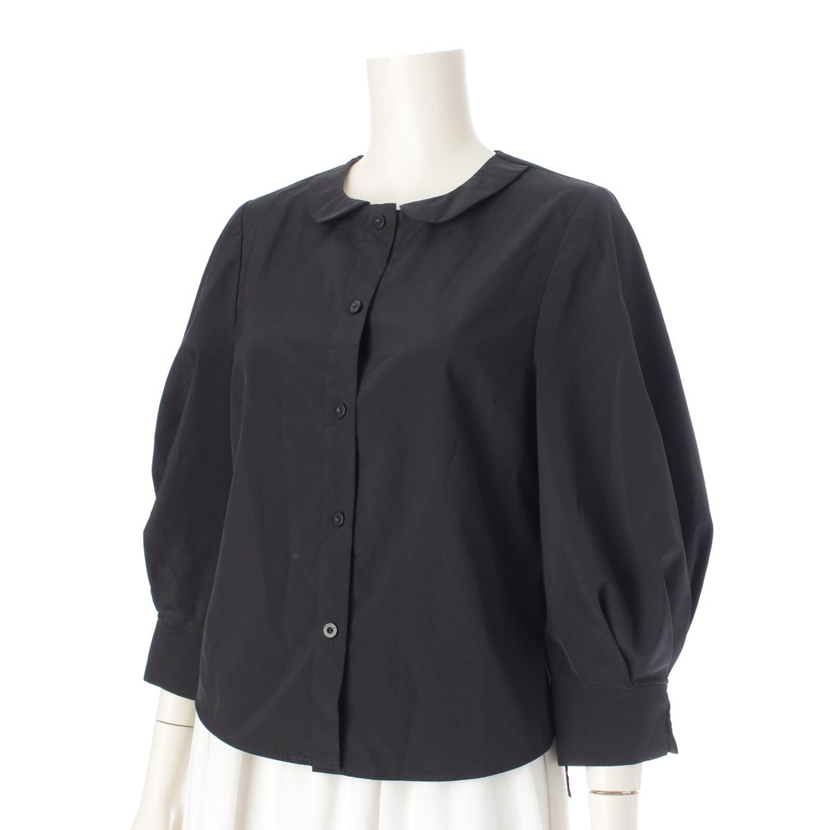 DAISY LIN Blouse Lady Round collar, voluminous sleeves blouse Shirt tops black 38