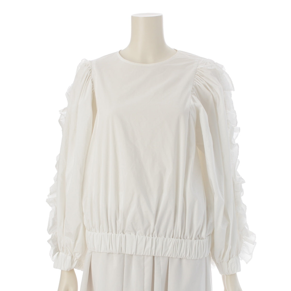 yori cotton ruffle sleeve shirt blouse tops YR2221-010SP white 36