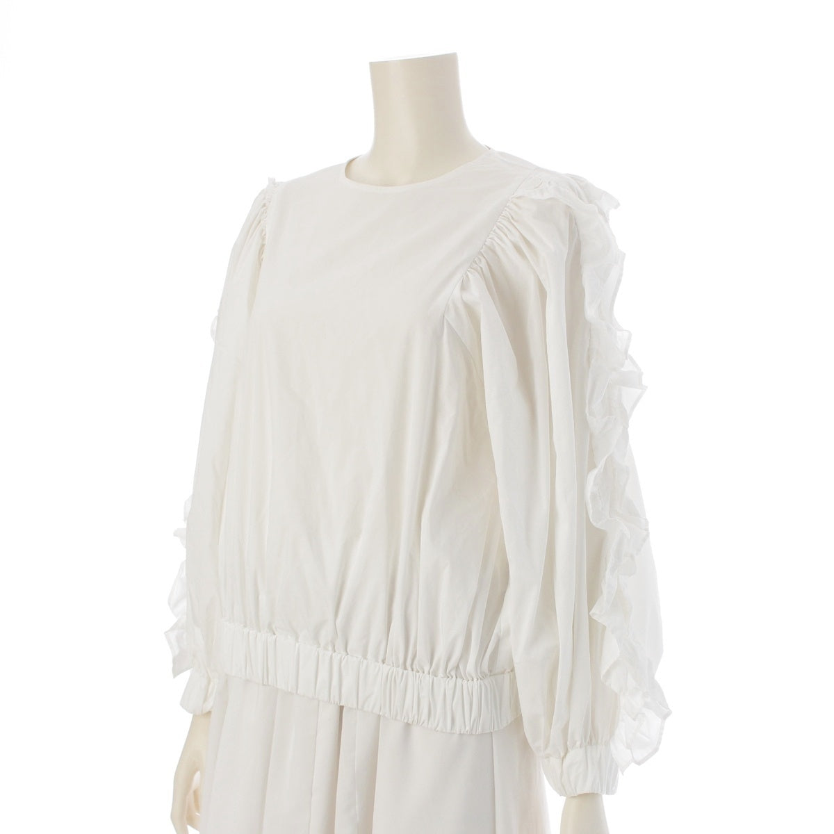 yori cotton ruffle sleeve shirt blouse tops YR2221-010SP white 36