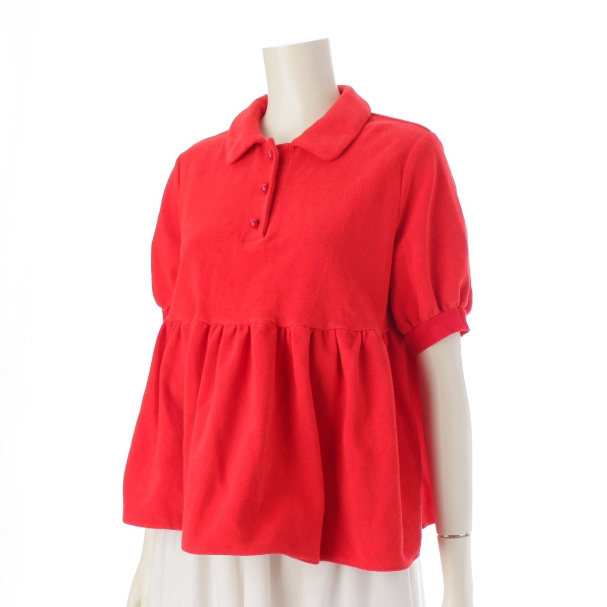 yori Organic cotton Polo Pile Cut tops 11-25060SM Red 36