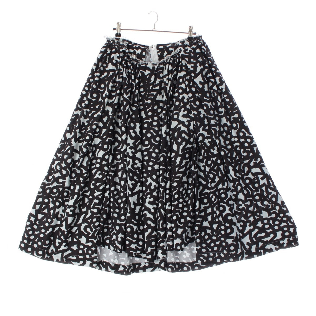 COMME des GARCONS polyester Cut-off Number print Volume skirt Bottoms blue-black S