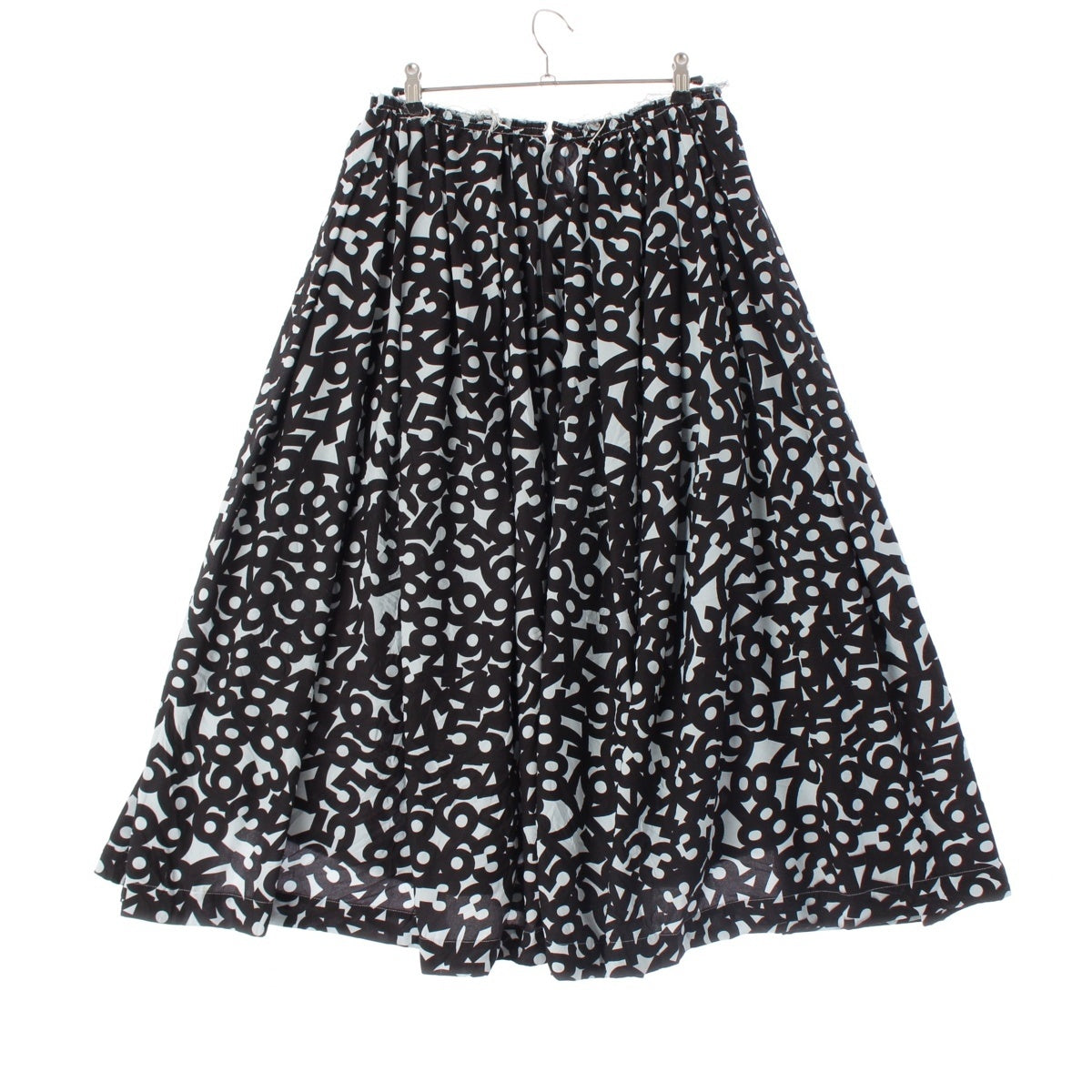 COMME des GARCONS polyester Cut-off Number print Volume skirt Bottoms blue-black S