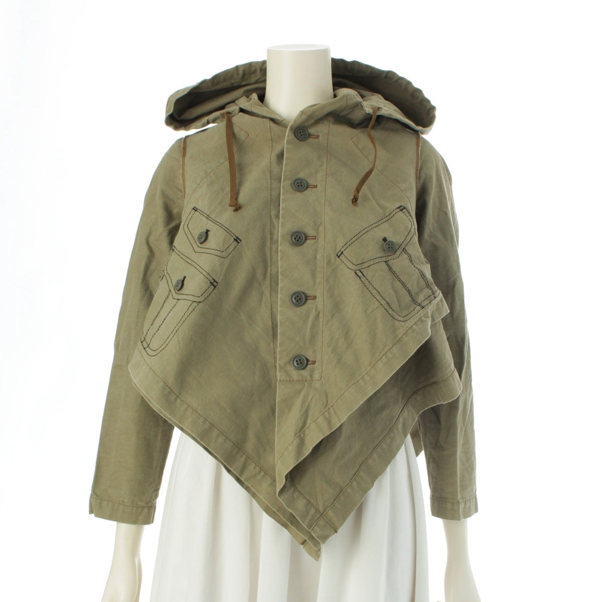 COMME des GARCONS cotton Modified Layered Trompe L'oeil Jacket GD-B006 Khaki olive XS
