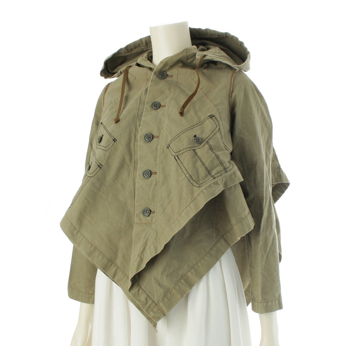 COMME des GARCONS cotton Modified Layered Trompe L'oeil Jacket GD-B006 Khaki olive XS