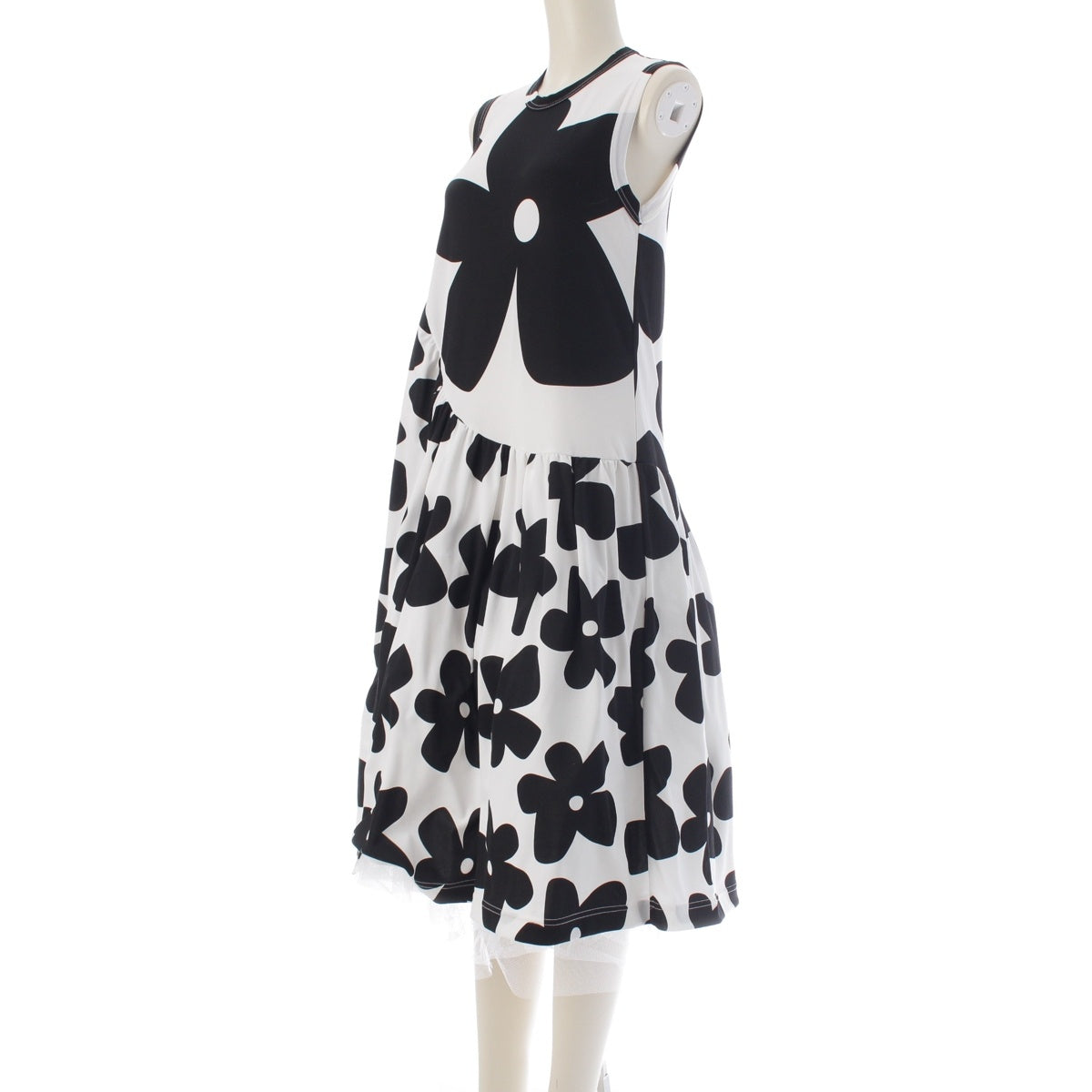 COMME des GARCONS Tulle layered sleeveless one piece GI-T021 White black XS