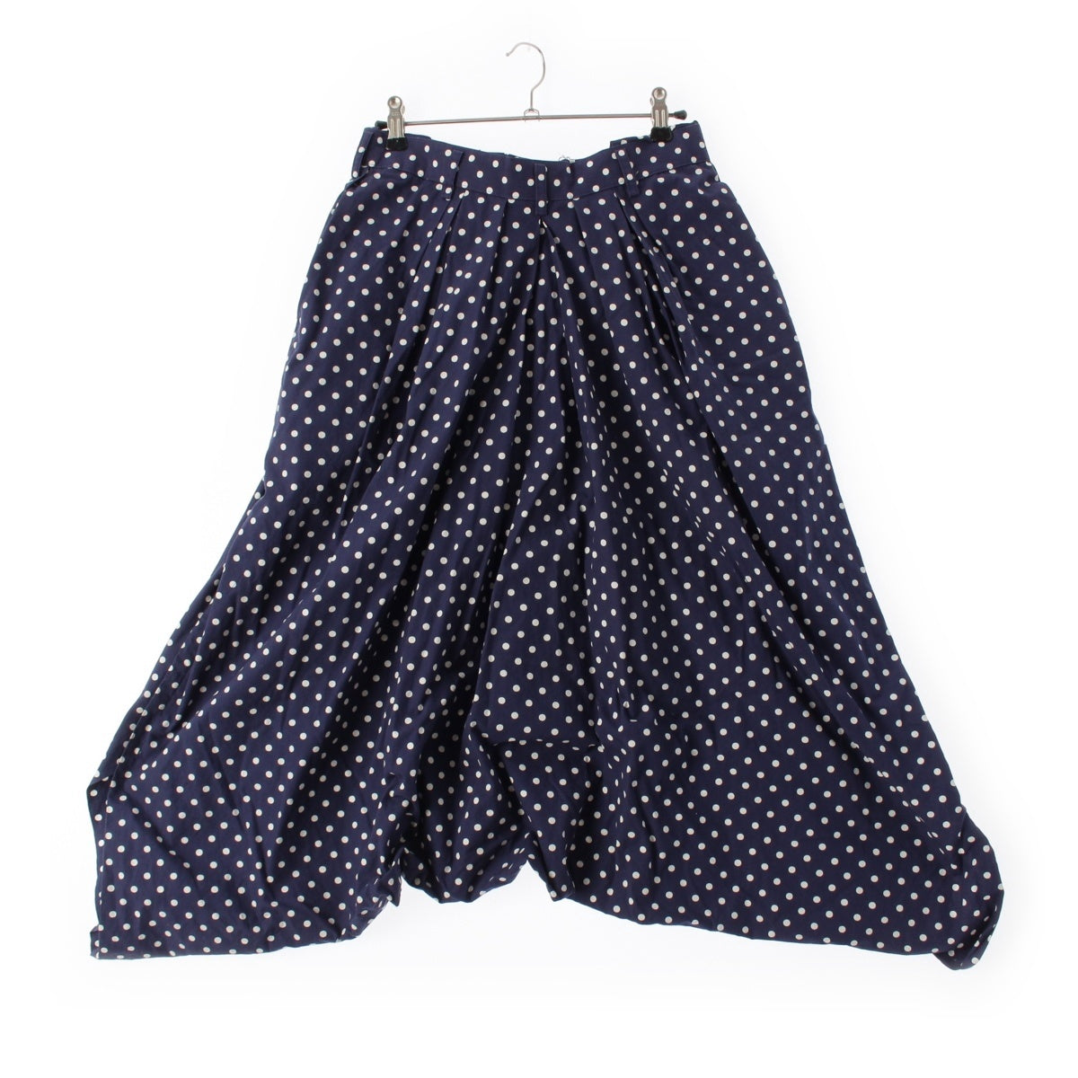 COMME des GARCONS cotton Dot drape deformation Saruel pants Bottoms GQ-P029 Navy white Stainless Steel
