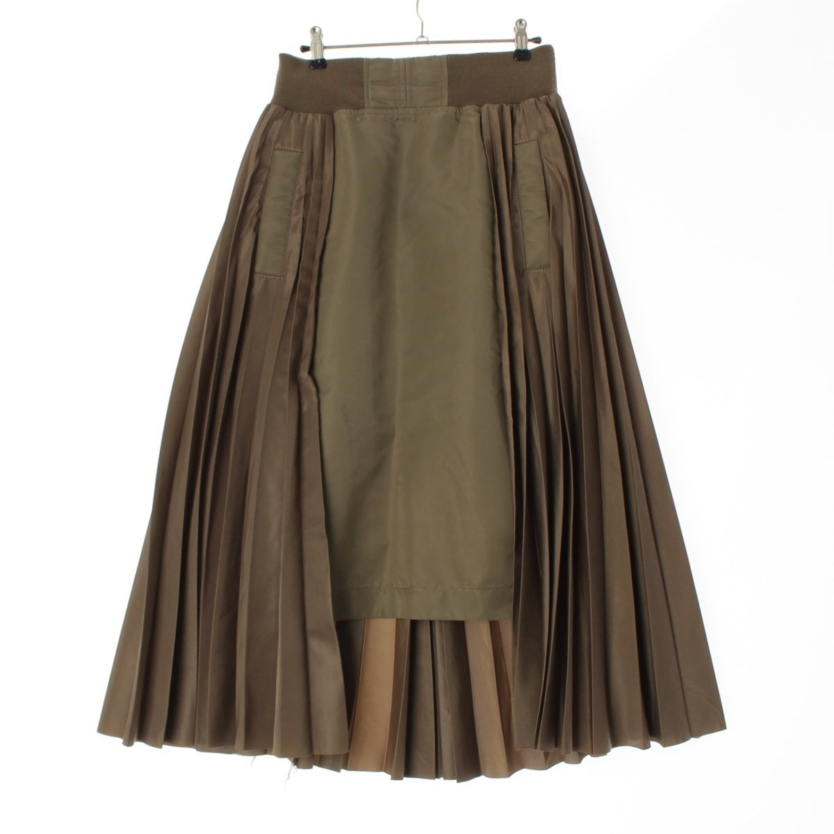 Sacai Nylon Nylon Twill Skirt Pleated skirt 24-07518 Brown khaki 2