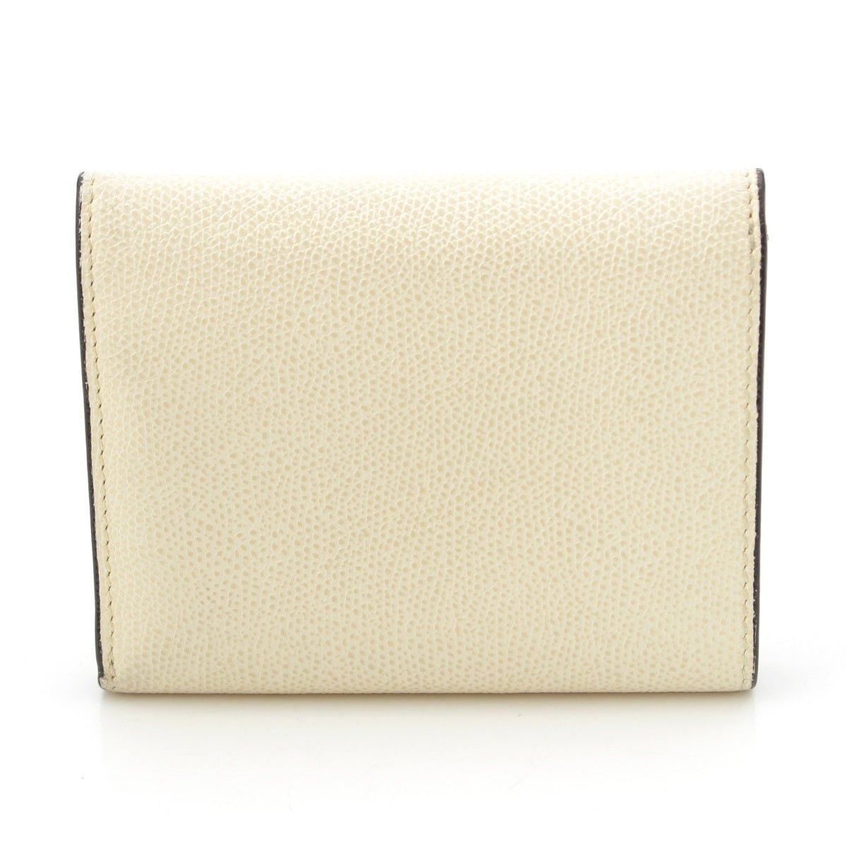Valextra leather Iside Compact Wallet Tri-fold wallet white