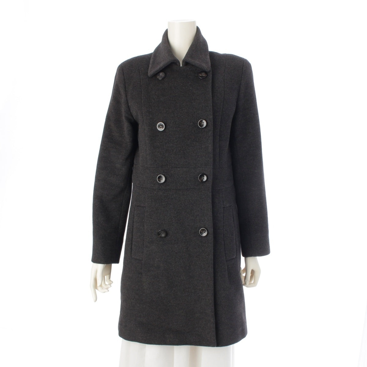 JIL SANDER Wool Angora Double Long coat outer gray 34