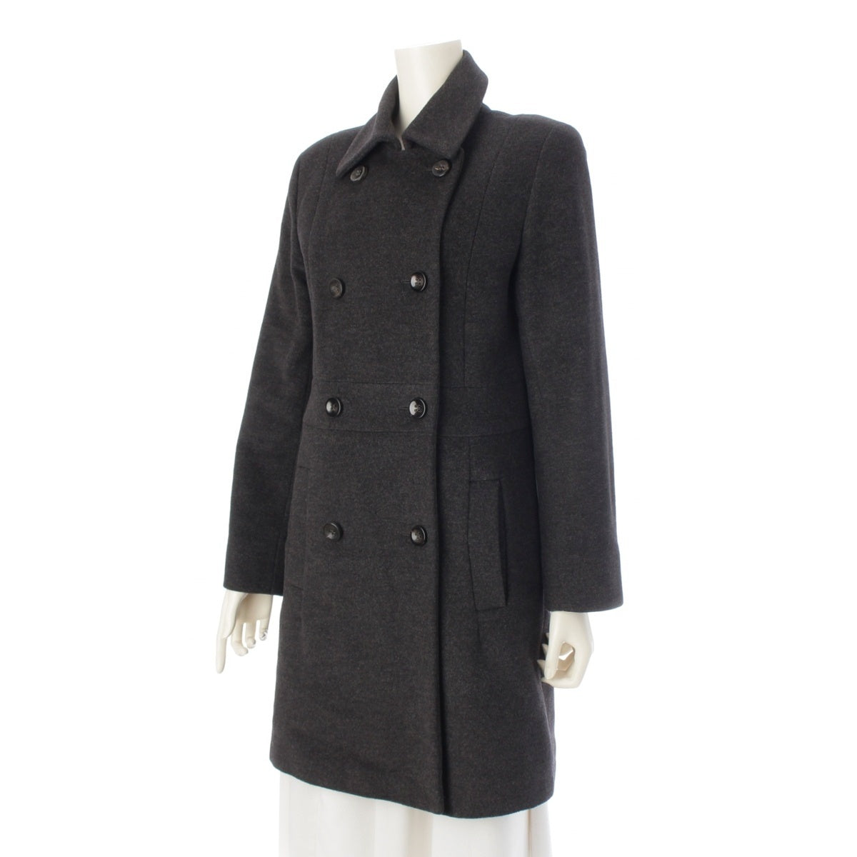 JIL SANDER Wool Angora Double Long coat outer gray 34