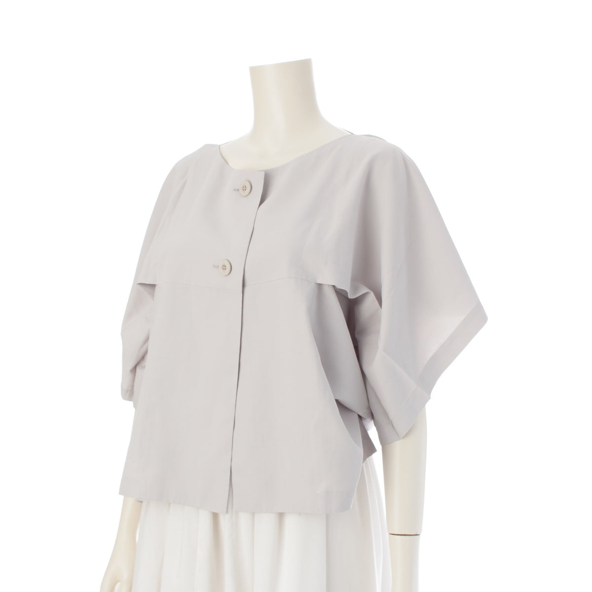 132 5. ISSEY MIYAKE Round neck Short sleeve shirt tops IL81FD314 gray 3