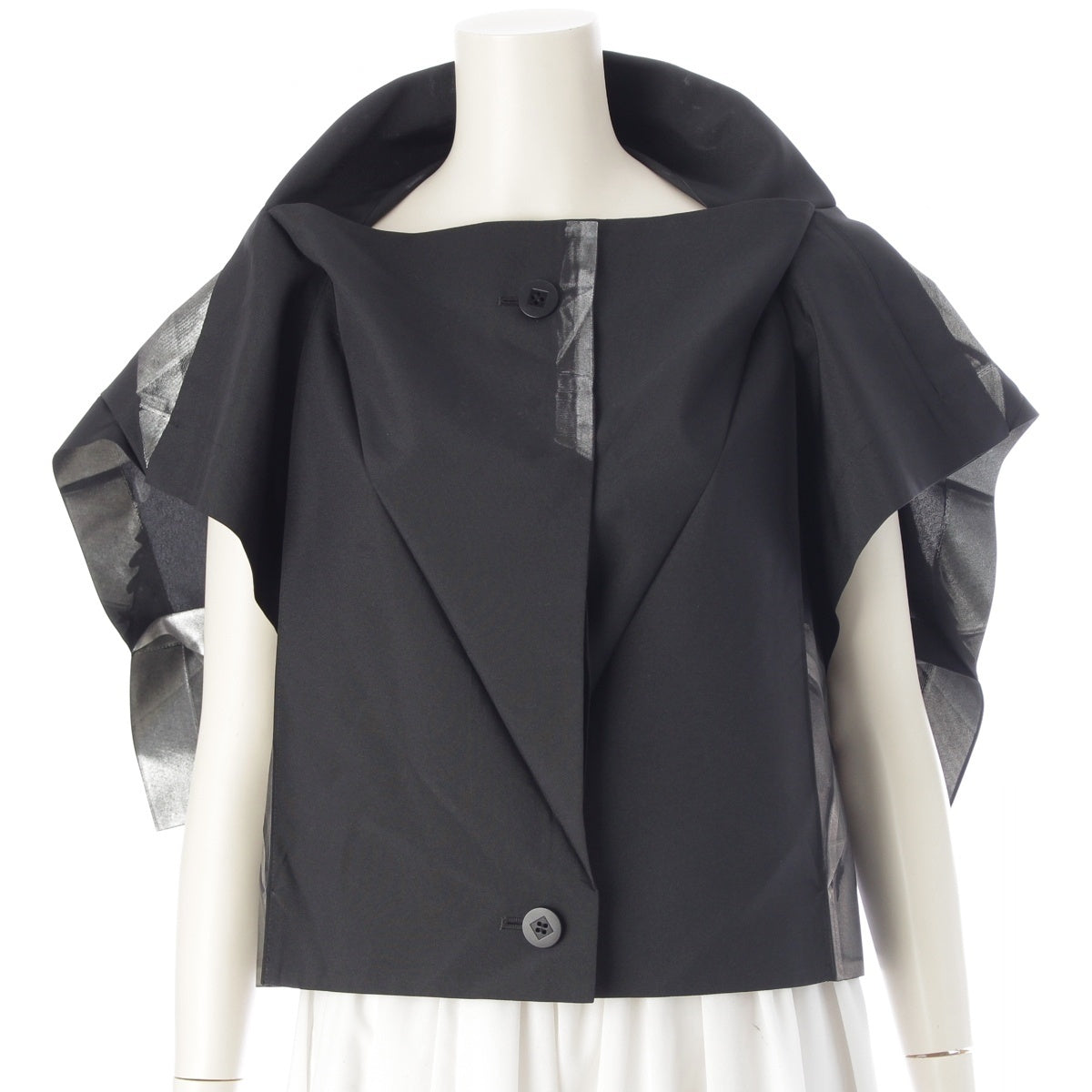 132 5. ISSEY MIYAKE Origami Foil Stamping Short sleeve shirt tops IL71FD522 Black Silver 3