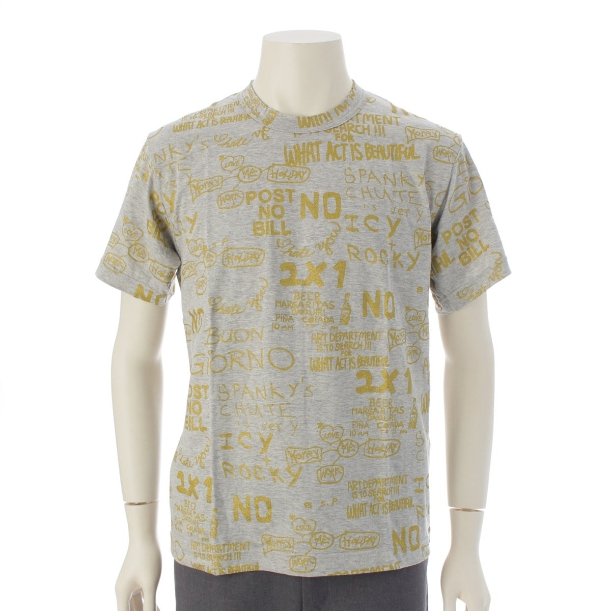 COMME des GARCONS HOMME PLUS cotton dead stock Short sleeve T-shirt tops PS-T045 gray S