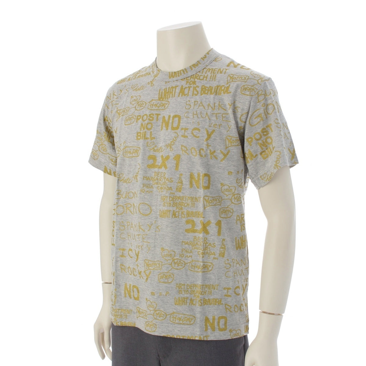 COMME des GARCONS HOMME PLUS cotton dead stock Short sleeve T-shirt tops PS-T045 gray S