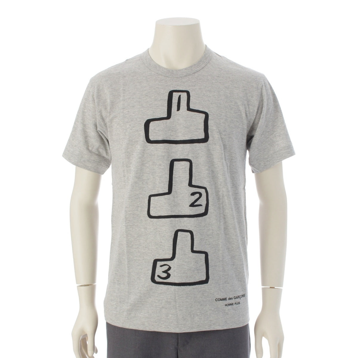 COMME des GARCONS HOMME PLUS cotton dead stock Short sleeve T-shirt tops PS-T061 gray S
