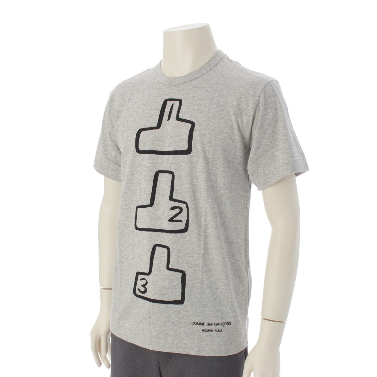 COMME des GARCONS HOMME PLUS cotton dead stock Short sleeve T-shirt tops PS-T061 gray S