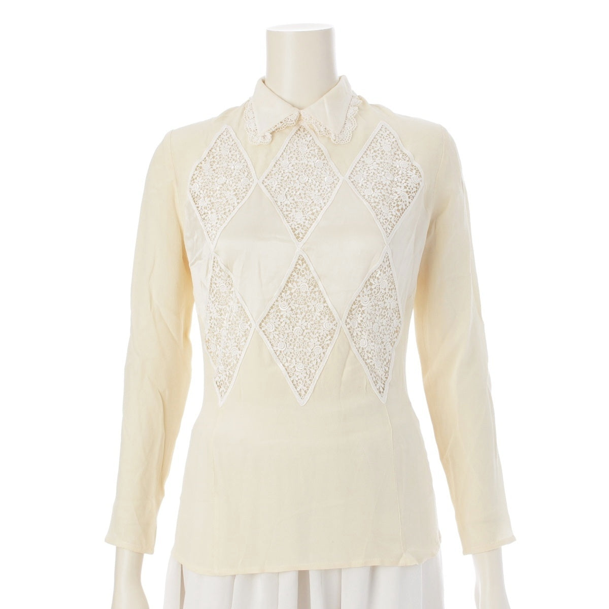 VALENTINO silk race blouse tops beige 8