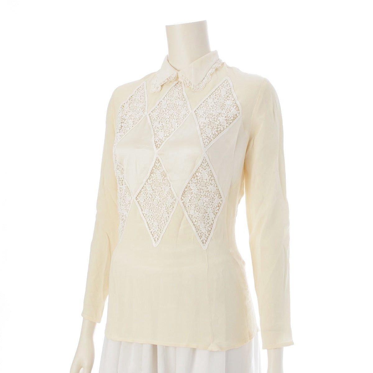 VALENTINO silk race blouse tops beige 8