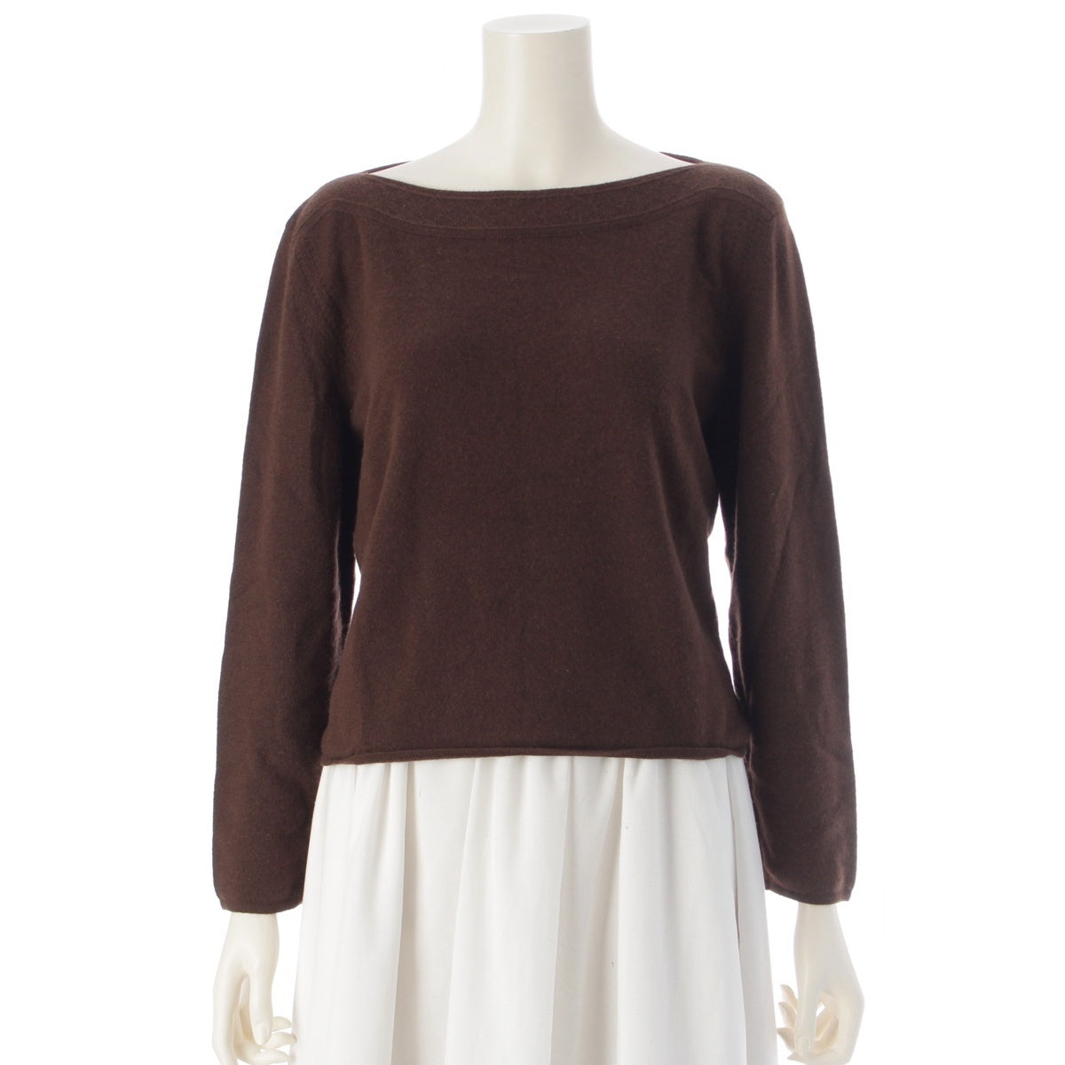 VALENTINO cashmere Boat neck knit long Cut Brown L