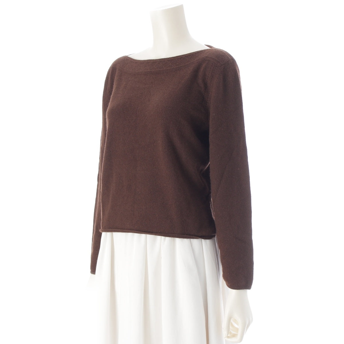 VALENTINO cashmere Boat neck knit long Cut Brown L