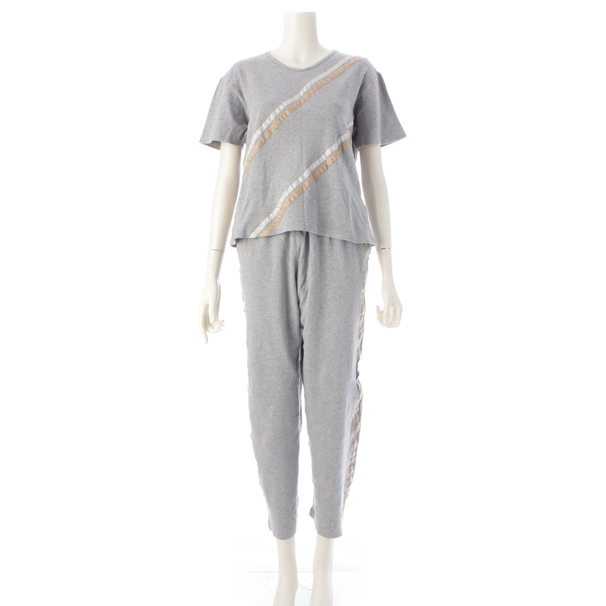 ISSEY MIYAKE cotton Vintage IM PRODUCT Line Design Cut and Sew Pants setup Gray Off-white Beige