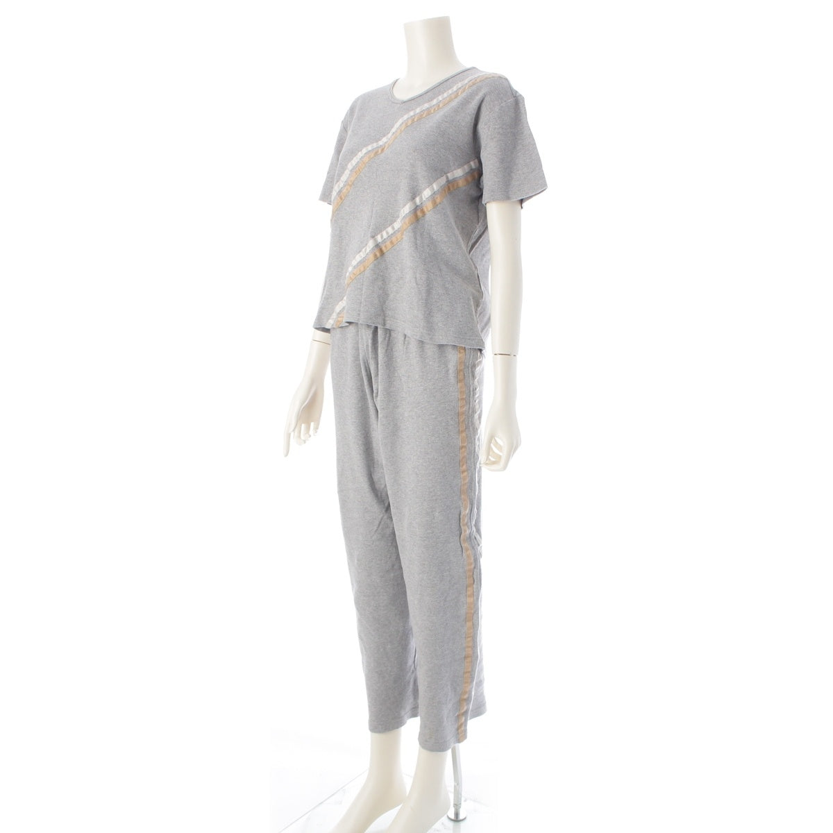 ISSEY MIYAKE cotton Vintage IM PRODUCT Line Design Cut and Sew Pants setup Gray Off-white Beige