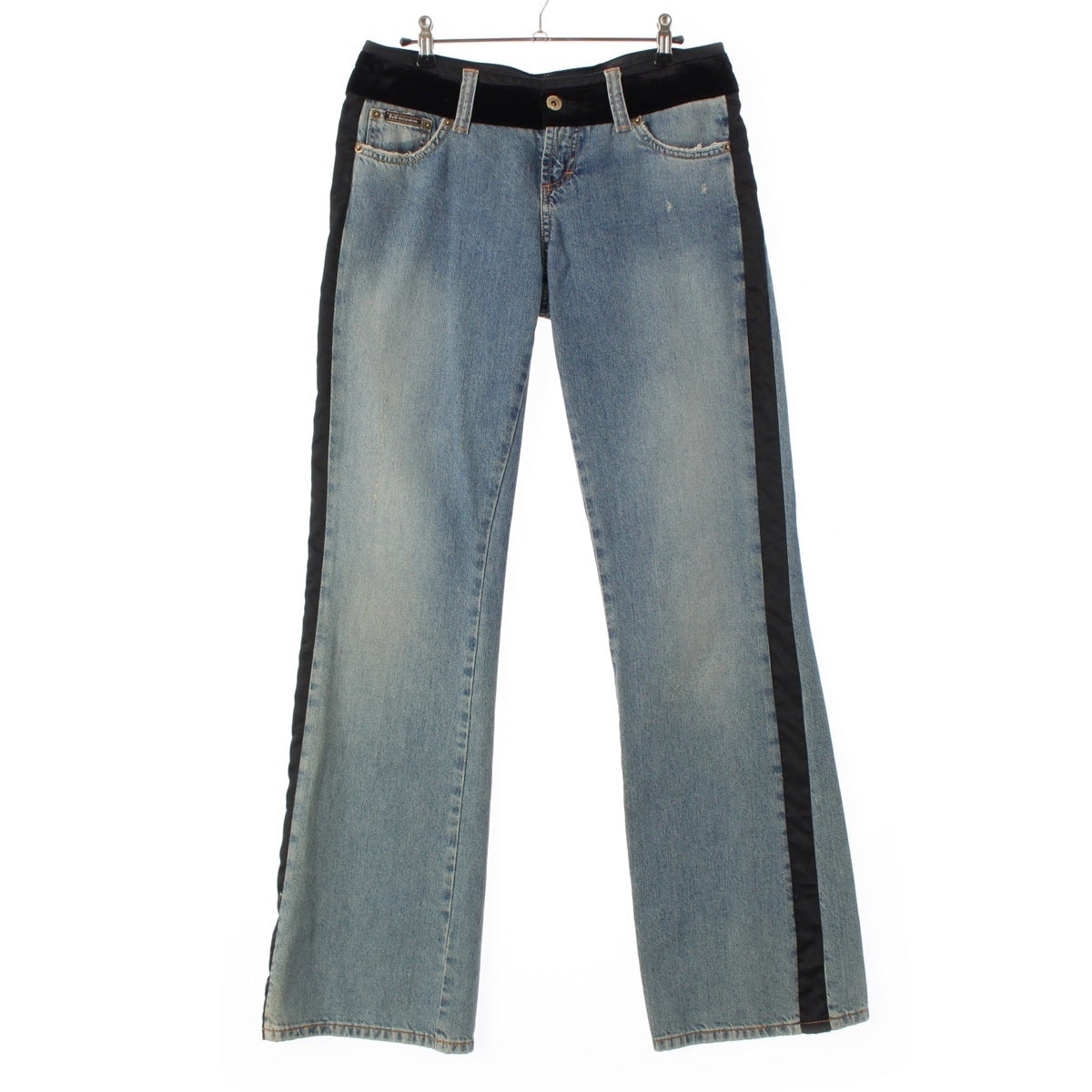 DOLCE&GABBANA Sideline Velour Switch Damage Denim pants Bottoms Ice blue 30 44