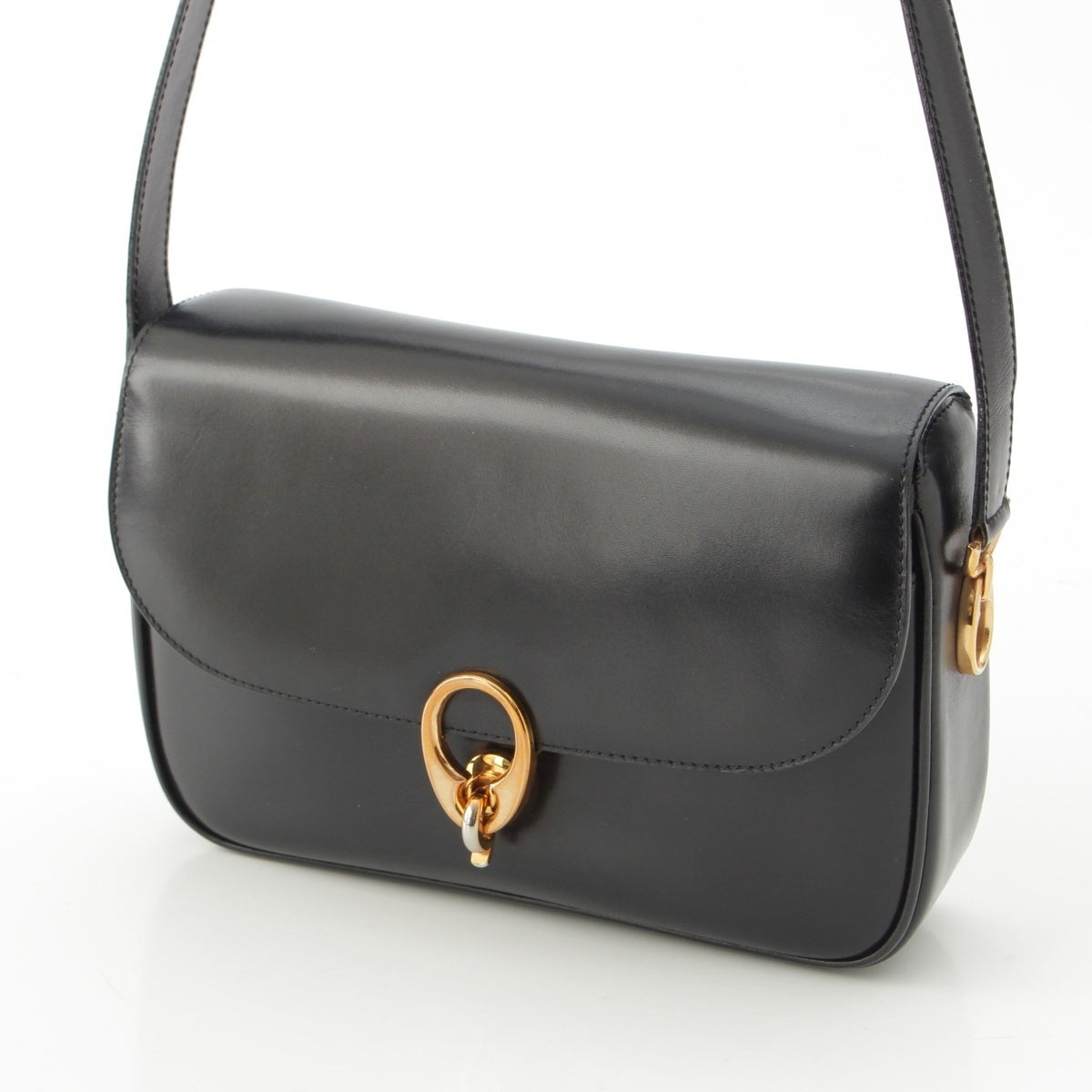 CELINE leather Old Shoulder Bag black