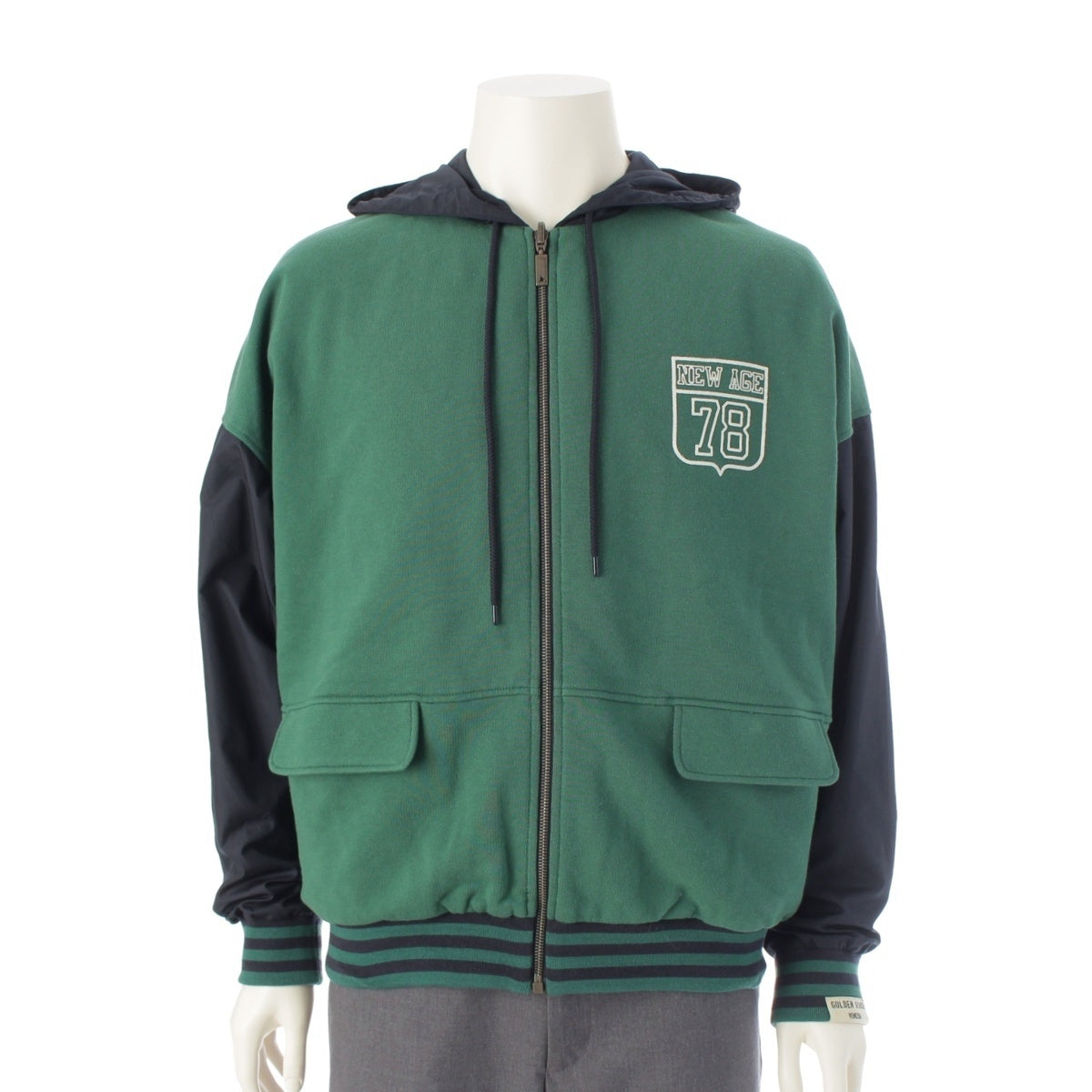 GOLDEN GOOSE Nylon reversible hood Jacket Navy green XS