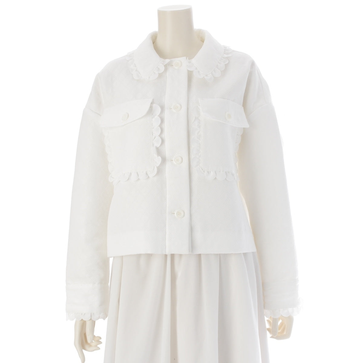 yori Frill Scallop Short Jacket YR25-24130AW white 38