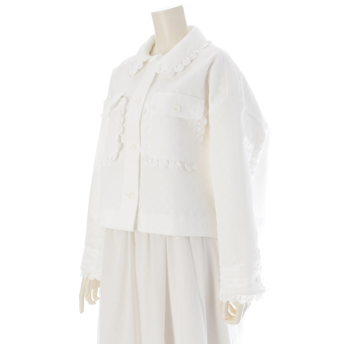 yori Frill Scallop Short Jacket YR25-24130AW white 38