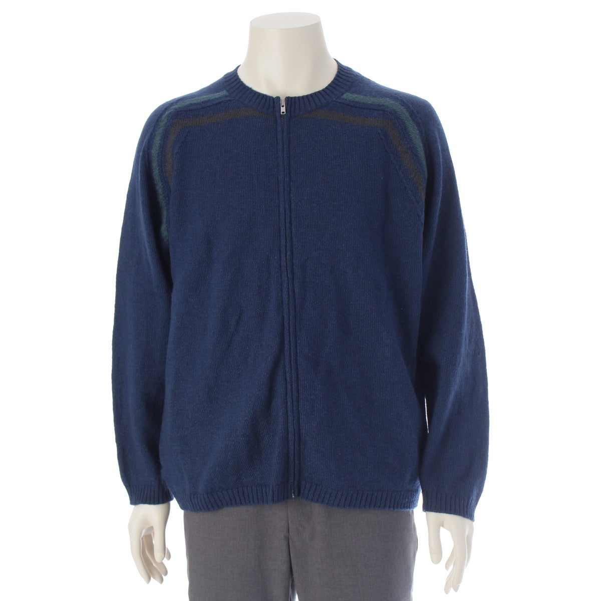 COMME des GARCONS HOMME Wool x Washi Zip-up knit Blouson Cardigan outer HN-020110 Blue one size