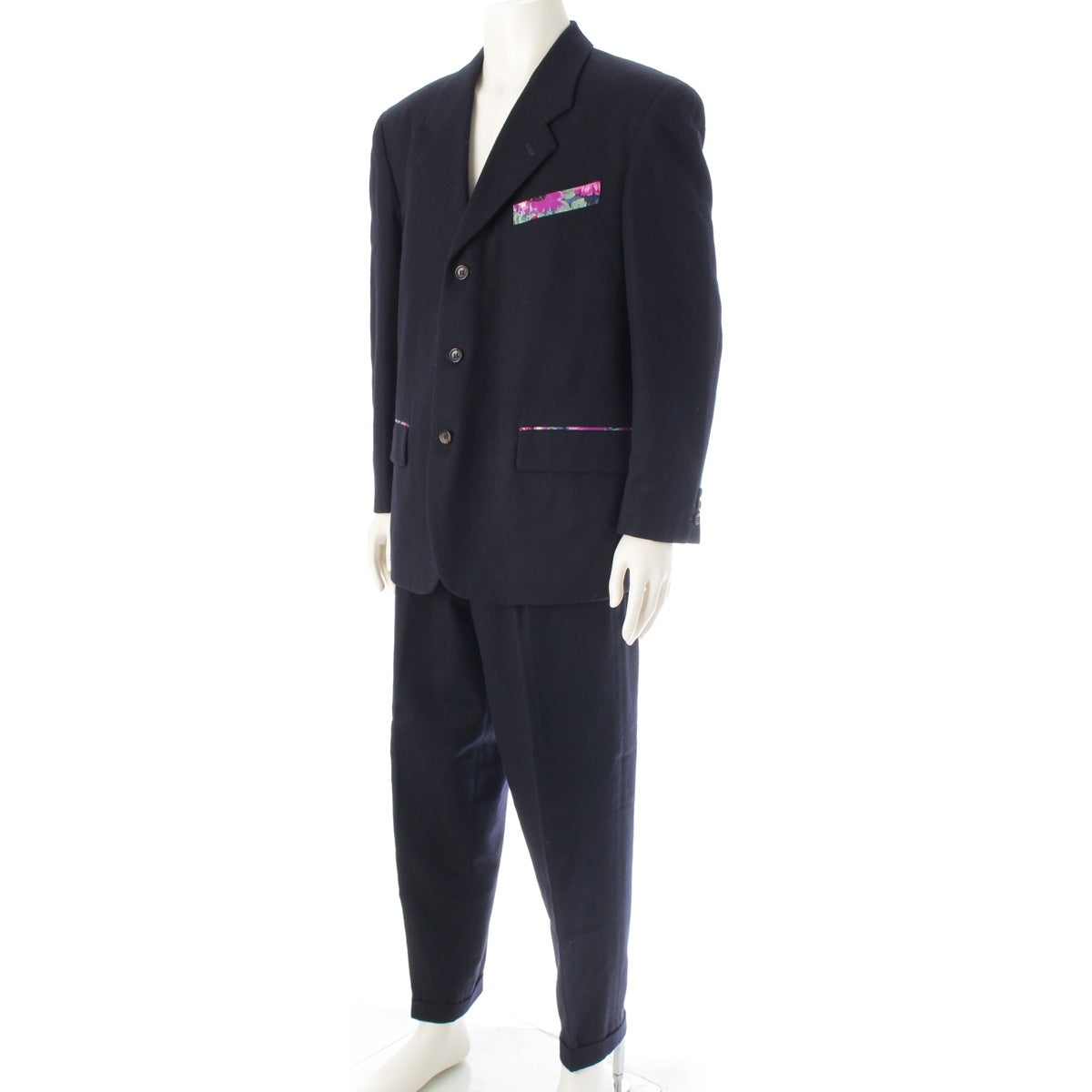 COMME des GARCONS HOMME PLUS wool Floral print 3B tailored jacket Pants setup PP-05025M／PJ-05036M black M