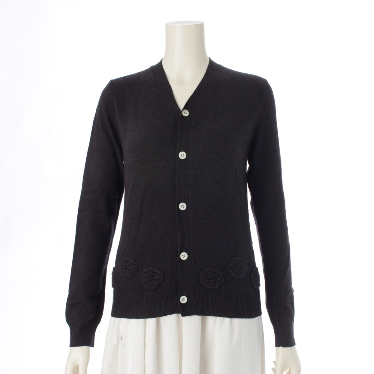 COMME des GARCONS Wool blend Hem design cardigan GN-100180 black