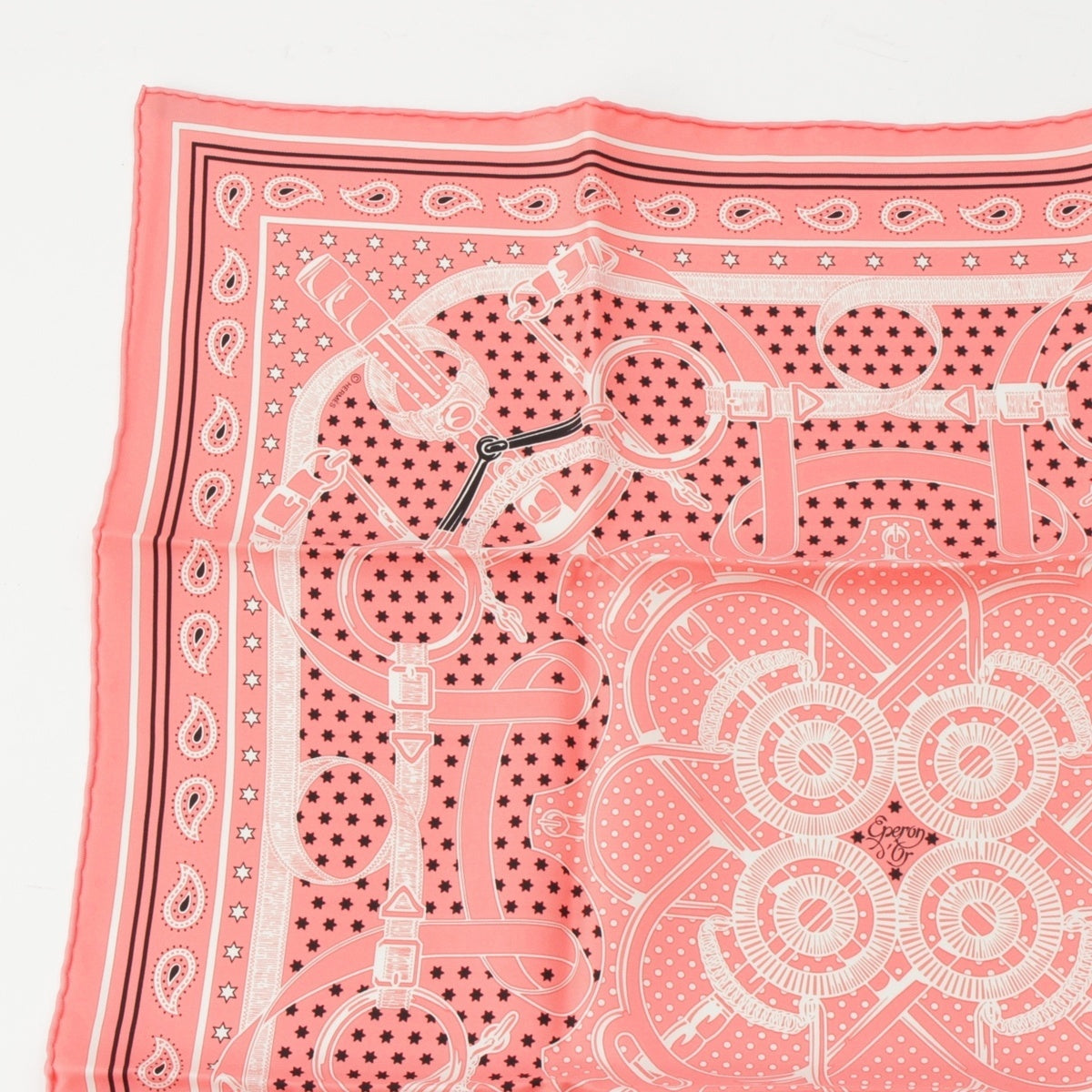 HERMES silk Bandana Kare55 scarf pink