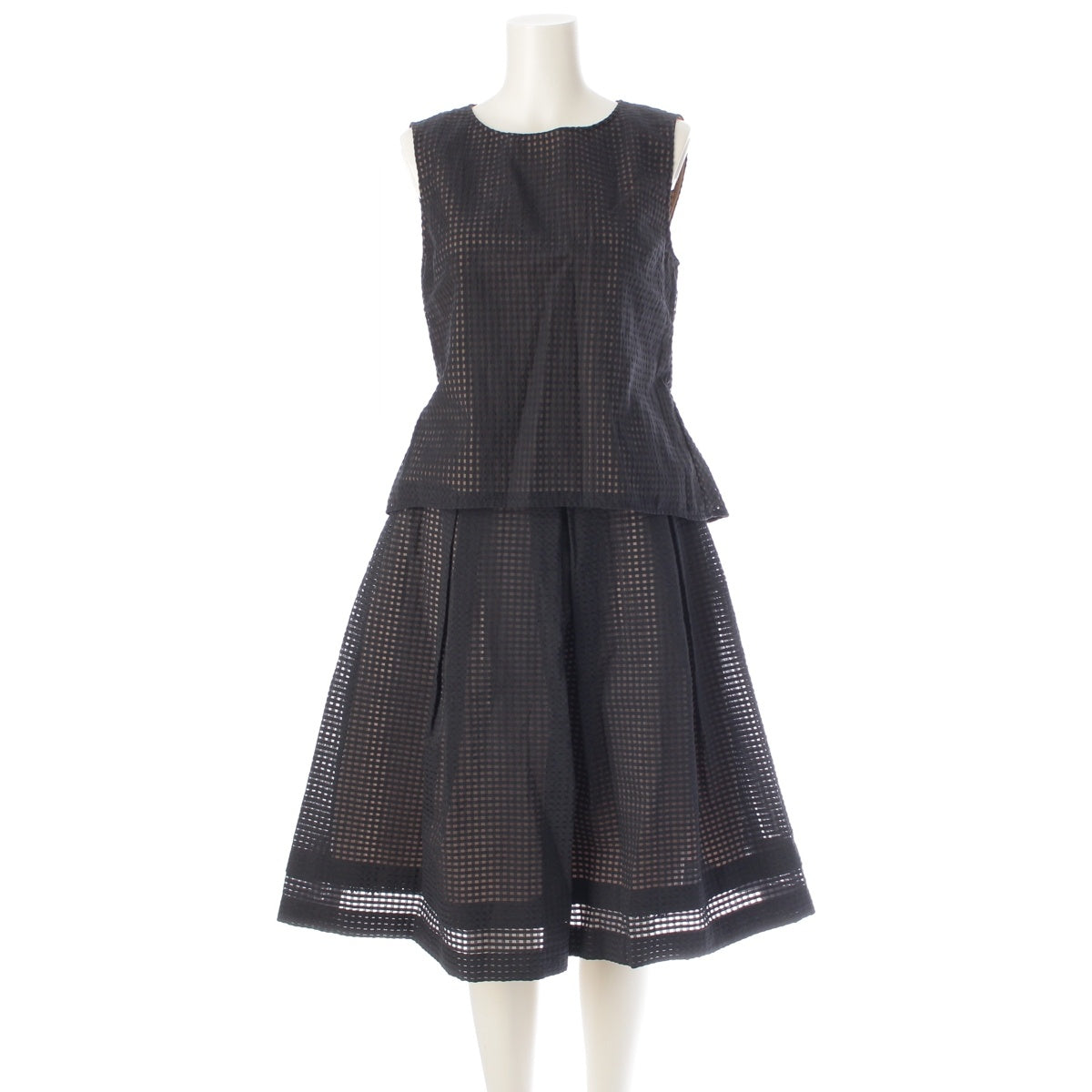 DAISY LIN cotton Sleeveless top Skirt setup 06625 06439 black 40