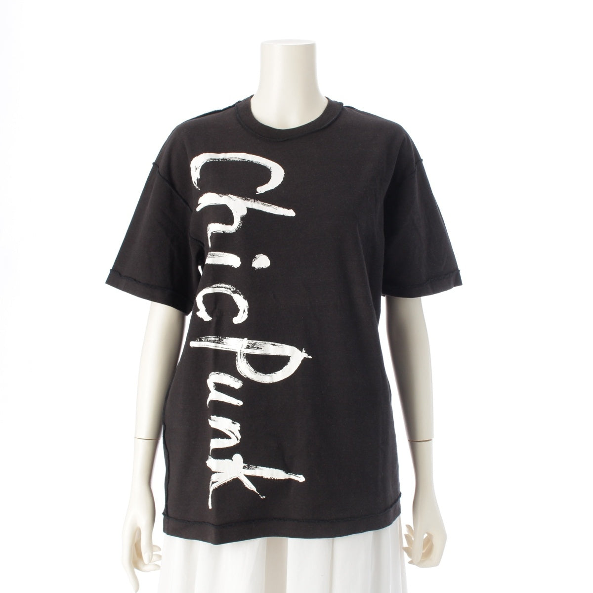 COMME des GARCONS cotton Aoyama Original Special ChicPunk Inside-Out Print Short Sleeve T-Shirt Cut tops black