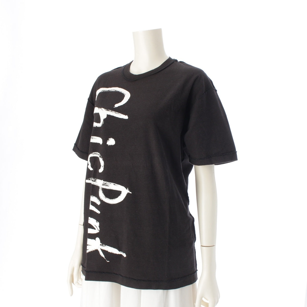 COMME des GARCONS cotton Aoyama Original Special ChicPunk Inside-Out Print Short Sleeve T-Shirt Cut tops black