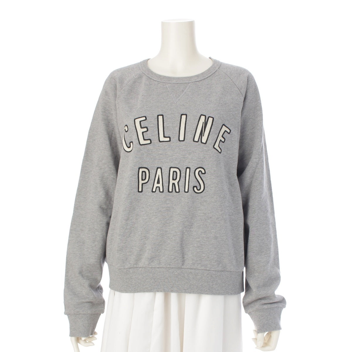 CELINE cotton trainer sweat tops 2Y28D670Q gray S