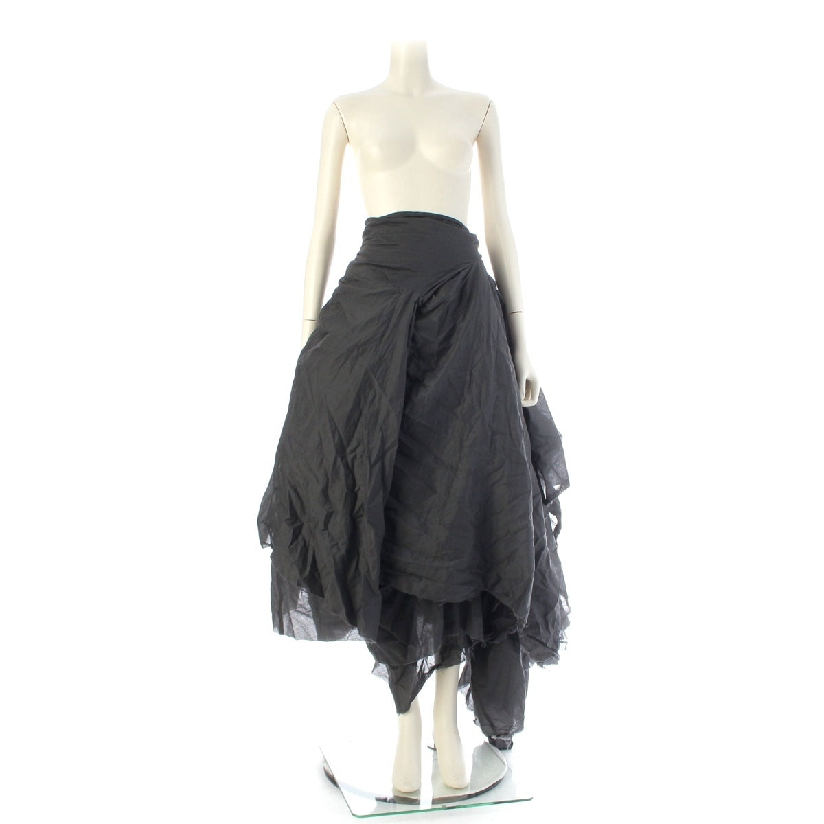 COMME des GARCONS cotton Volume Gathered Layered skirt GS-10011M gray M