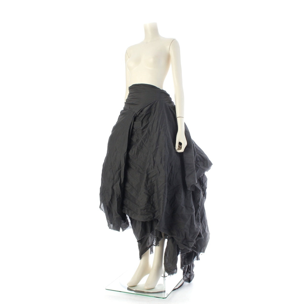 COMME des GARCONS cotton Volume Gathered Layered skirt GS-10011M gray M