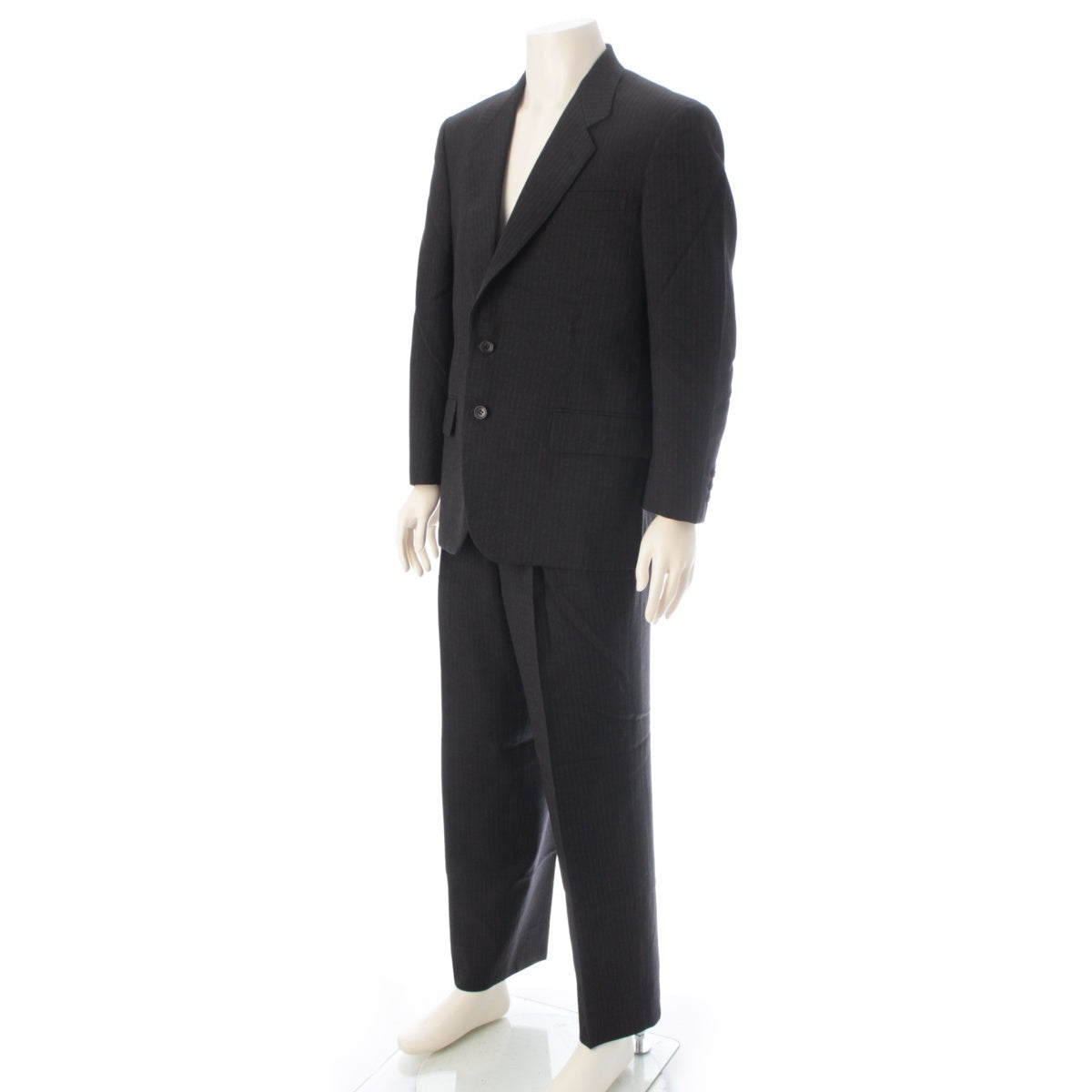 COMME des GARCONS Omdu Wool, Mohair, Cupro name embroidery suit Jacket and pants set (bottoms) DJ-940145/DP-94008M black S/M