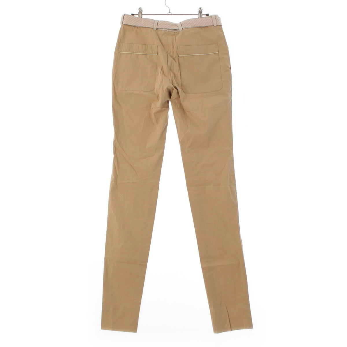 SAINT LAURENT Belted Gold Metal Pants Chino Bottoms beige