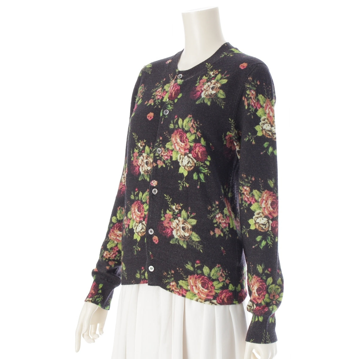 COMME des GARCONS wool Floral print cardigan GR-N012 gray S