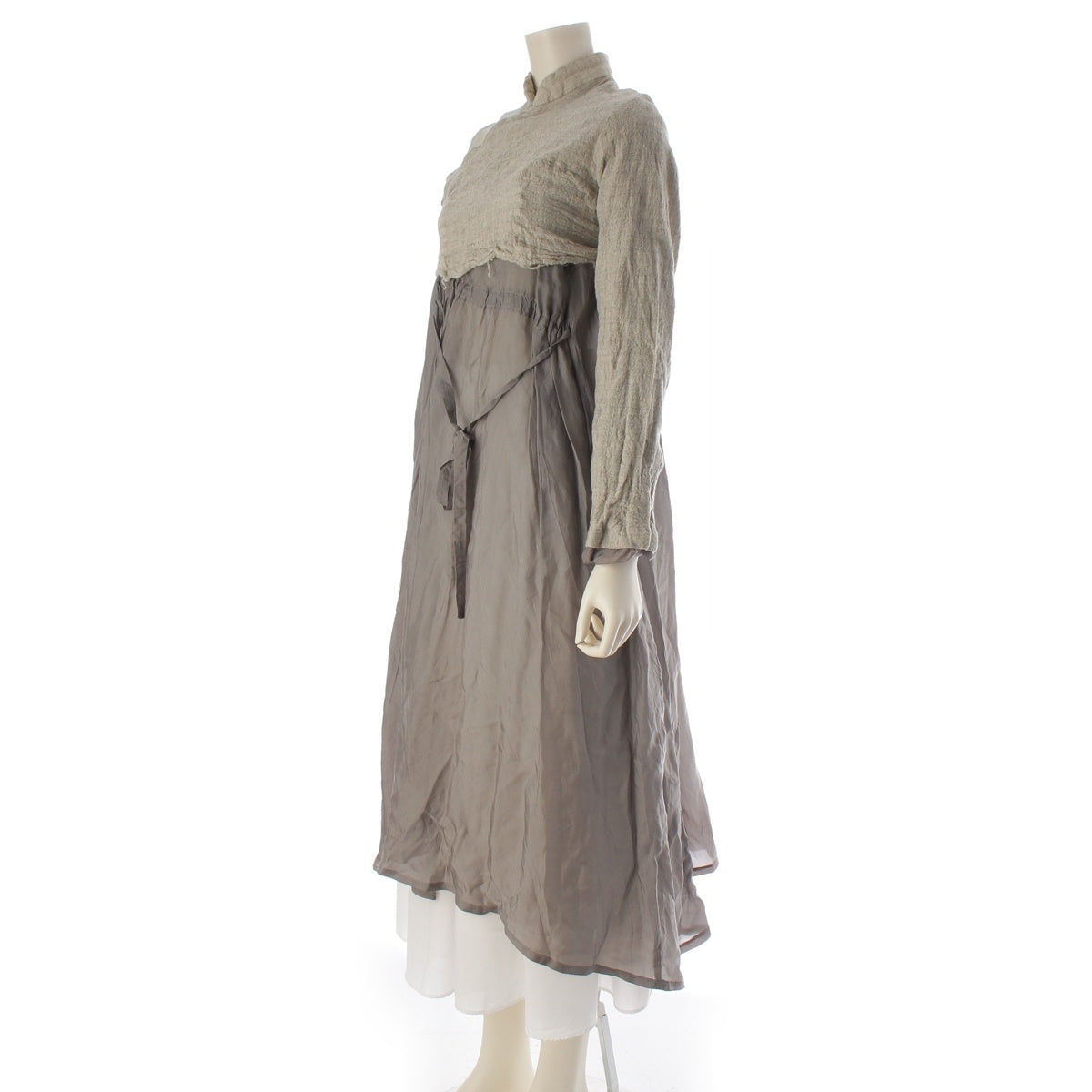 COMME des GARCONS wool cupro Shrunken, Switched, Long Sleeve one piece GO-04030M gray M