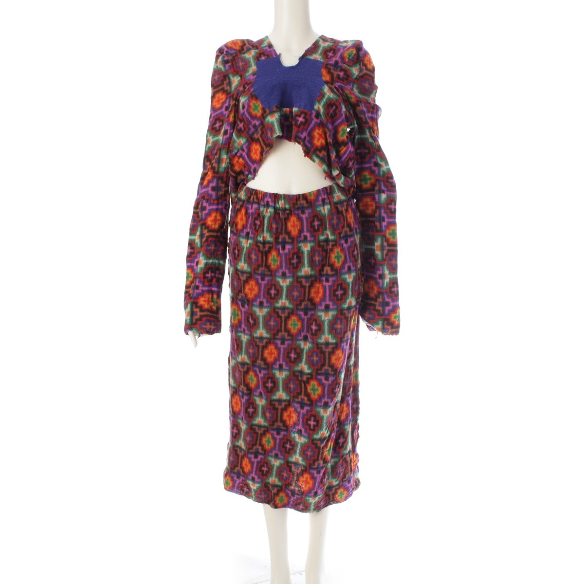 COMME des GARCONS Fulled wool tops Skirt setup GB-040390/GS-040550 multicolor